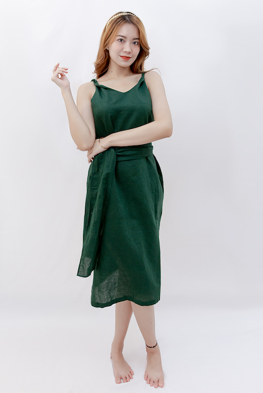 Linen Dress/ Bridesmaid Linen Dress/ Evening Linen Dress Dilostyle